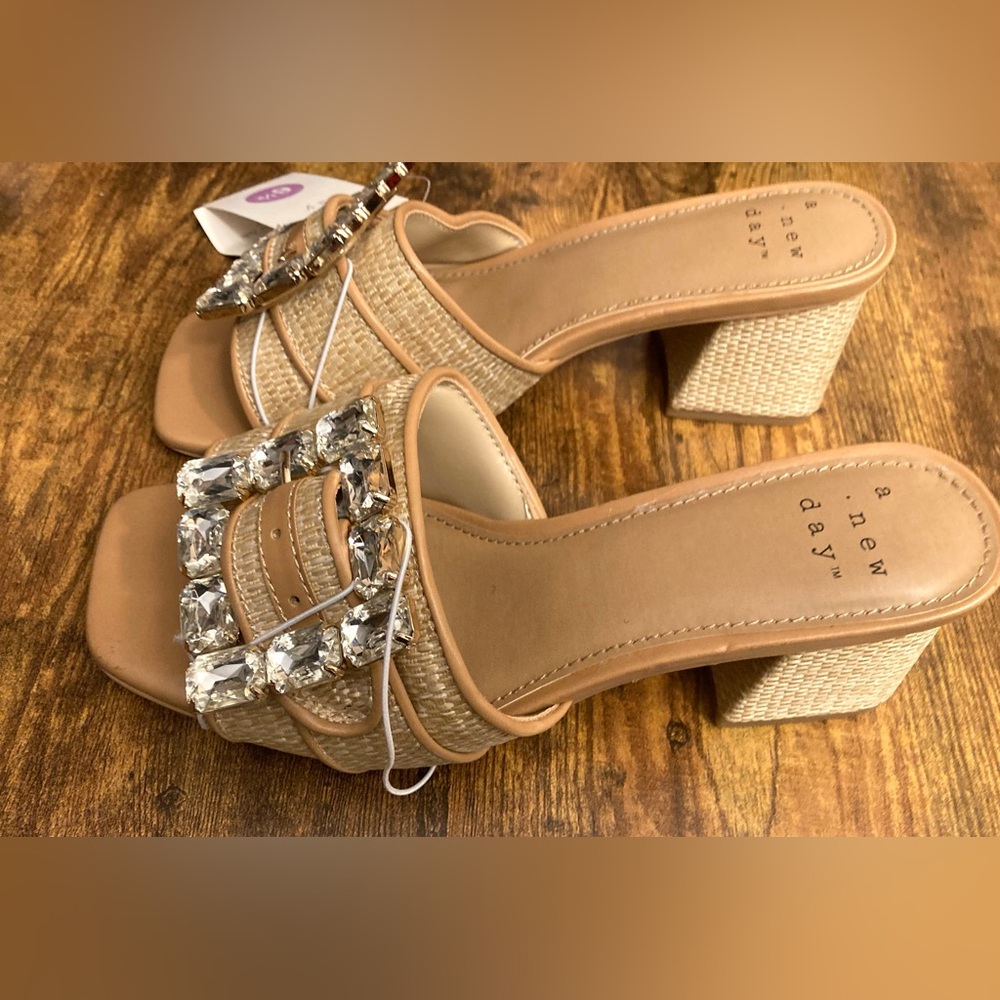 Women's Kathleen Raffia Buckle Block Heels - a New Day™ Beige 6.5
New - Picture 5 of 6